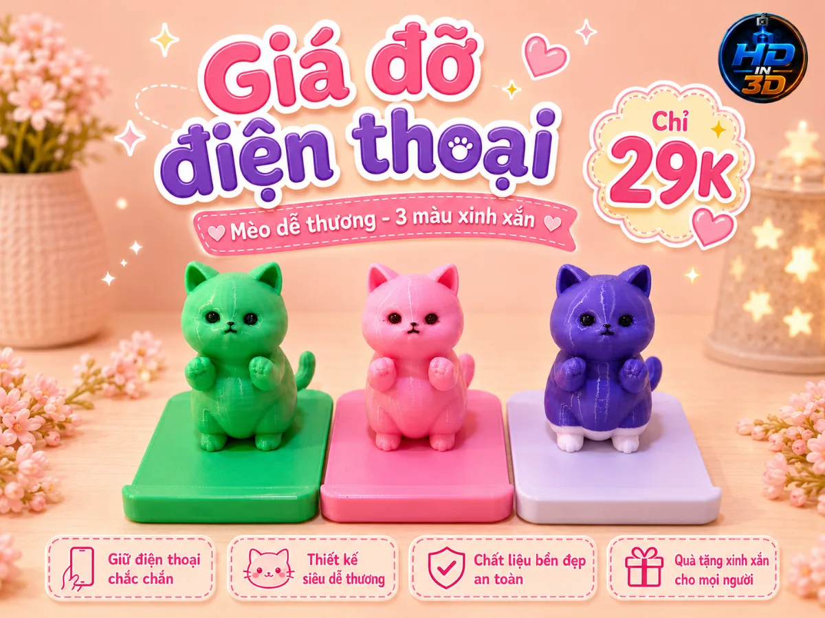🐱 Giá đỡ điện thoại mèo cute 📱