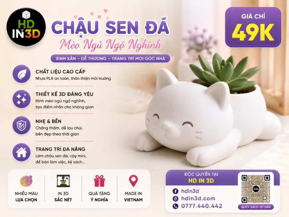 🐱🌿 CHẬU SEN ĐÁ MÈO NGỦ NGỘ NGHĨNH 🌿🐱
