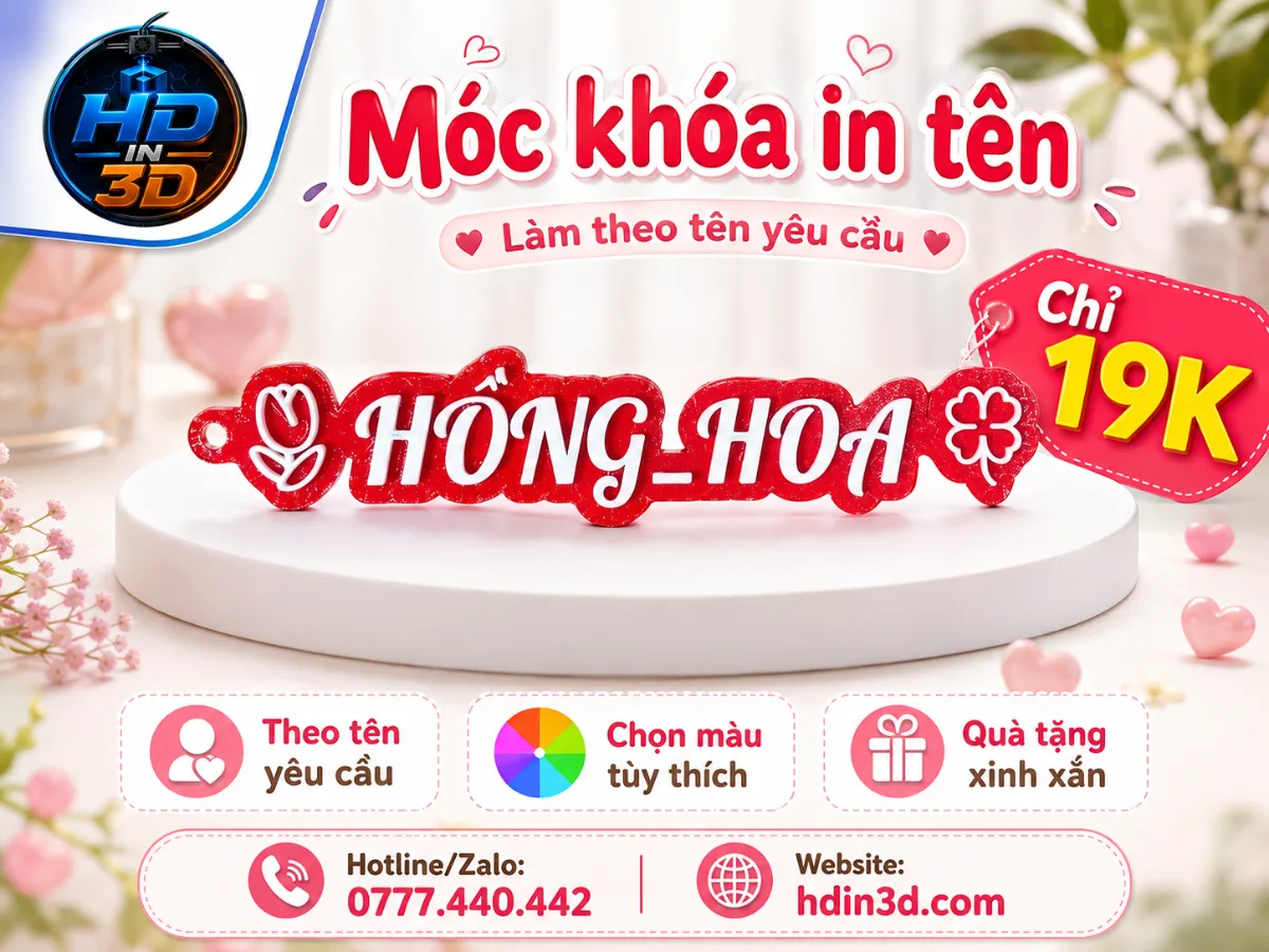 Móc khóa in tên – làm theo tên yêu cầu