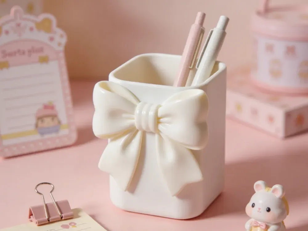 🎀🤍 ỐNG ĐỰNG BÚT NƠ XINH XẮN 🤍🎀