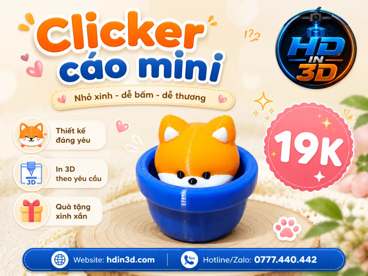 Clicker cáo mini – nhỏ xinh, bấm vui tay