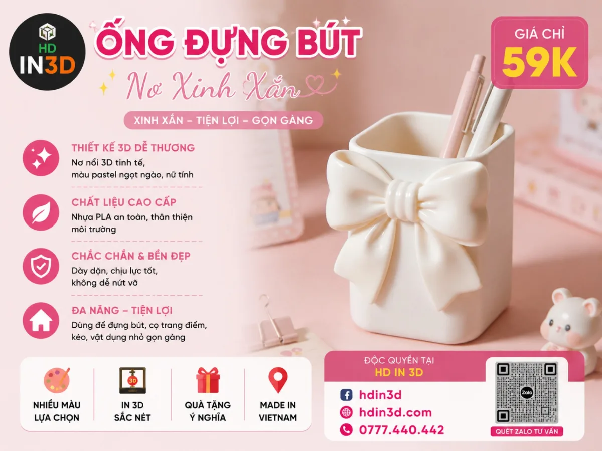 🎀🤍 ỐNG ĐỰNG BÚT NƠ XINH XẮN 🤍🎀