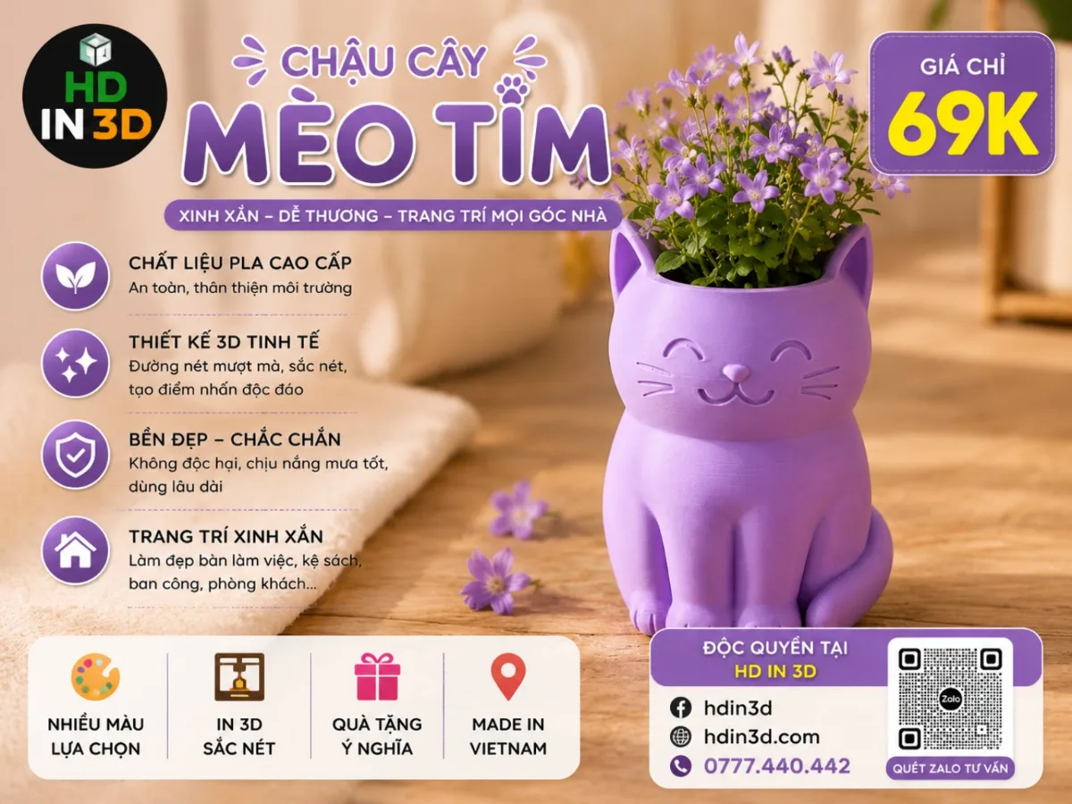 🐱💜 CHẬU CÂY MÈO TÍM 💜🐱